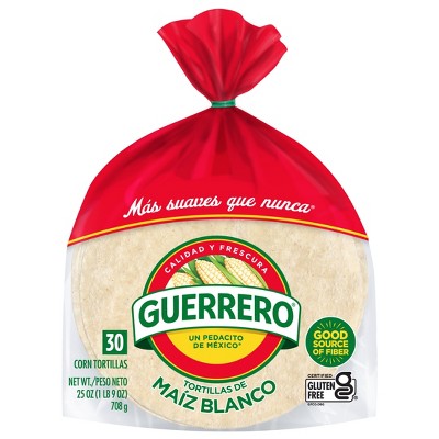 Guerrero Gluten Free White Corn Tortillas - 25oz/30ct : Target