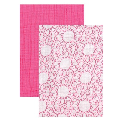 Yoga Sprout Baby Girl Cotton Muslin Swaddle Blankets, Swan Scroll, One Size