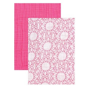 Yoga Sprout Baby Girl Cotton Muslin Swaddle Blankets, Swan Scroll, One Size - 1 of 1