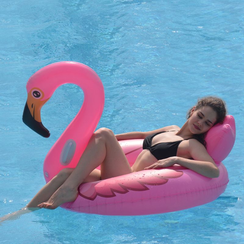Pool Central 45" Pink Flamingo Inflatable Swimming Pool Float, 2 of 3