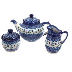 Blue Rose Polish Pottery 1700 Vena 3 Piece Tea Set - 1 of 1