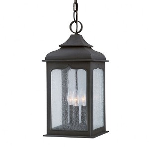 Troy Lighting Henry Street 3 - Light Pendant in  Colonial Iron Clear Seeded Shade - 1 of 1