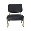 CAVINAS Bean Bag sofa Lazy Sofa, Suede Material Cushioned Rocking Chair, Cushioned Seat, White Rocking Chair with Backrest and Golden Metal Legs - 3 of 4
