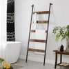 VASAGLE Blanket Ladder, 5-Tier Ladder Shelf, Wall-Leaning Rack, Steel, Scarves, Industrial Style, Rustic Brown and Black - 3 of 4