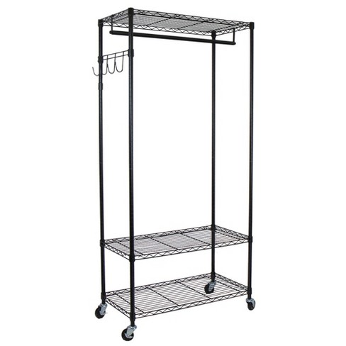 Oceanstar Garment Rack With Adjustable Shelves With Hooks : Target