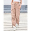 Whizmax Cargo Jogger Parachute Pants For Women Casual Baggy Low  Waist Drawstring Light Y2K Pants - 3 of 4