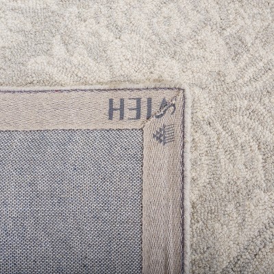 Handmade Tufted Gray Wool Rectangular Rug 30" x 4"