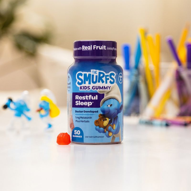 Smurfs Restful Sleep Kids Vitamin Gummies with Melatonin, Smurfs Berry Flavored, 50ct, 4 of 8