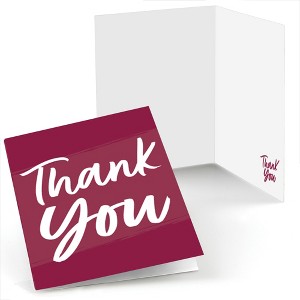 Big Dot of Happiness Burgundy Elegantly Simple - Guest Party Favors Thank You Cards (8 count) - 1 of 4