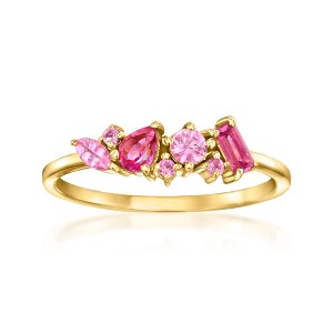 Pure Collection by Ross-Simons 0.40 ct. t.w. Tonal Pink Multi-Gemstone Ring in 14kt Yellow Gold Size 7 - 1 of 4