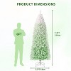 TackView Prelit Artificial Christmas Tree, Pre-Lit Snow Flocked Pencil Christmas Tree with RGB & Warm White Lights, Foldable Base - 4 of 4