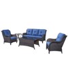 Gymojoy 5 Piece Outdoor Wicker Sofa with Patio Chairs with Coffee Table and Side Table - 2 of 4