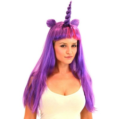 Costume Agent Deluxe Unicorn Costume Wig With Ears Adult: Purple/Magic