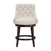 Hillsdale Furniture 24" Halbrooke Swivel Counter Height Barstool Smoke/Cream: Upholstered, Rubberwood Legs, Foam Filled - 3 of 4