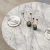 PAGED 46.85" Dining Table, Round Kitchen Table with Faux Marble Tabletop and Stainless Steel Base, Coffee Table for Kitchen Dining - 4 of 4
