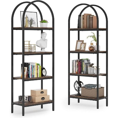 Tribesigns 70.8" 4-Tier Open Arched Bookshelf