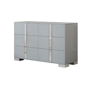 Lyngins Modern Mirrored Dresser with Free Handle Design,Wood Drawers Dresser with Metal Foot,Storage Chest of Drawers for Bedroom,Living Room - 1 of 4