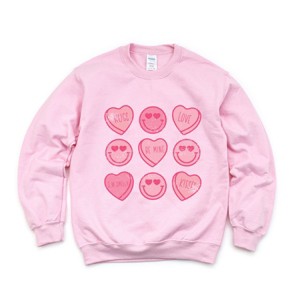 S.W.Smiley Sweethearts Chart Distressed - Women's Graphic Sweatshirt - 1 of 4