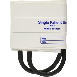 MABIS Single Patient Use Disposable Blood Pressure Cuffs with Universal Connectors, Two Tubes, Child Size, 12-19 cm, 5 count - 1 of 1