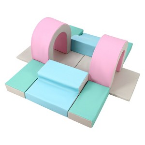 Foam Climbing Blocks Set - 10PCS Indoor Active Playset, Soft Climbing Indoor Set for Infants, Preschools, Toddlers - 1 of 4