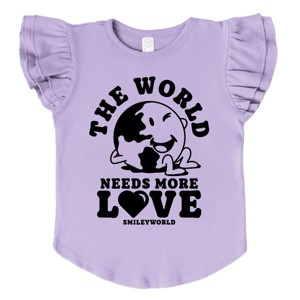 The Juniper Shop SmileyWorld The World Needs More Love Flutter Sleeve Tee - 1 of 4