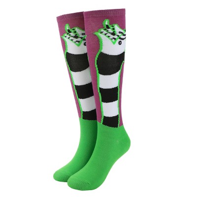 Beetlejuice Sandworms Women’s Purple & Green Knee High Socks