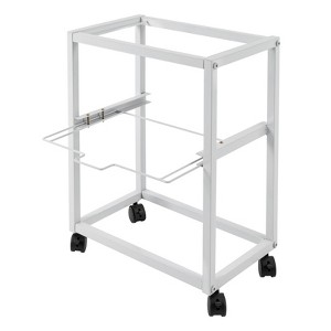 YIYIBYUS 2 Tiers Metal Rolling File Carts with Wheels Pull-Out File Folder Rack - 1 of 4