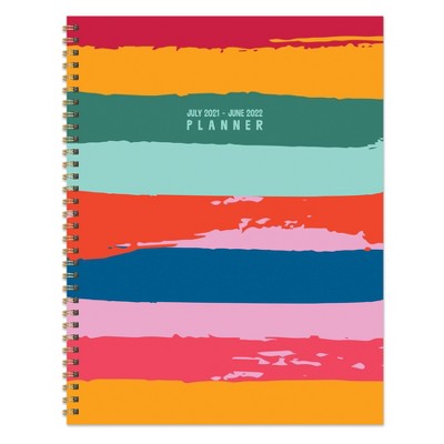 2021-22 Academic Planner 8.5" x 11" Painterly Stripes Daily/Weekly/Monthly - The Time Factory