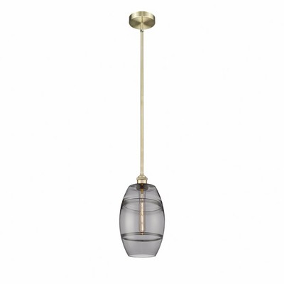 Vaz - 1 Light Stem Hung Mini Pendant In Industrial Style-9.38 Inches Tall and 8 Inches Wide