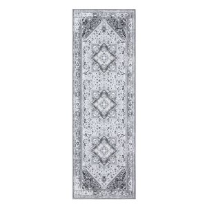 Washable Vintage Oriental Rug Non Slip Low Pile Rug Soft Throw Floor Cover Retro Medallion Indoor Carpet for Living Room Bedroom - 1 of 4
