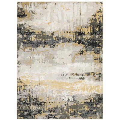 Oriental Weavers Caravan 2061X Grey/ Gold Indoor Area Rug - 6'7" x 9'6"