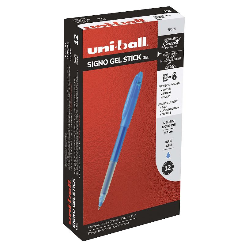 uni-ball GEL STICK Gel Pens Medium Point Blue Ink 12/Pack (69055) 495456, 1 of 9