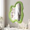 Beautyolove 28 in. W x 36 in. H Irregular Green Flannelette Framed Wall Mirror Asymmetrical Decorative Wall Mirror - 4 of 4