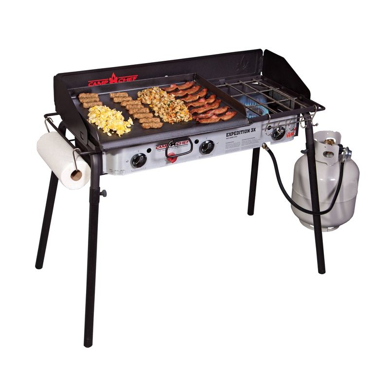 Camp Chef Expedition 3X Three Burner Stove with 16&#34; x 24&#34; Griddle, 3 of 5