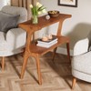 APRILSOUL Solid Wood Side Table 2-Tier Farmhouse Couch Side Table, Rustic Slim Tall Sofa End Table with Storage Shelf for Living Room - 3 of 4