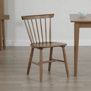 Royal Hampton Side Dining Chair Set of 2, Spindle Back, Tapered Legs, Walnut Wood - 1 of 4