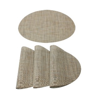 PiccoCasa Washable Non-slip Insulation Mats for Kitchen Dining Table Oval Placemat 4 Pcs - 1 of 4