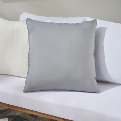 Aloha Solid Gray Reversible 20" Square Indoor Outdoor Pillow