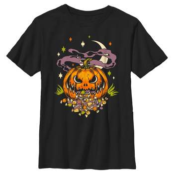 Boy's Lost Gods Halloween Just Here For The Candy Jack-o'-lantern T ...