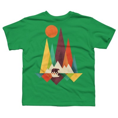 Boy's Design By Humans Mountain Bear By radiomode T-Shirt