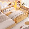 JUJABU Twin XL Size  Wood Platform Bed for Kids, with Safety Guardrails & Detachable Fence - 3 of 4