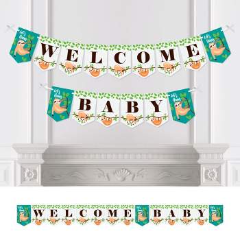 Big Dot Of Happiness Baby Boy Dinosaur - Baby Shower Bunting Banner - Blue Party  Decorations - Welcome Baby : Target