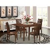 HomeStock 5-Piece Rectangle Mahogany Finish Solid Wood Top Dining table with 4 Chairs - 2 of 4