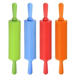Unique Bargains Kitchen Silicone Heat-Resistant Stain-Resistant Non-Stick Rolling Pin 4 Pcs - 1 of 4