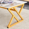 INFURNIC Coffee Tables Modern Marble Rock Coffee Table with Golden Metal Legs Elegant Design for Living Room, Gold, 47"*23.6"*16.8" - 3 of 4