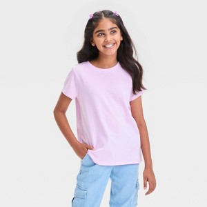Girls' Short Sleeve Solid T-Shirt - Cat & Jack™ - 1 of 3