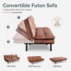 Dyonery Futon Sofa Bed Convertible Couch, Sofa Bed with Adjustable Backrest & Armrests, Multifunctional Small Loveseat Sleeper Sofa - 3 of 4