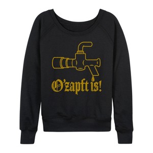 Women's - Instant Message - Oktoberfest Ozapft Is Lightweight French Terry Wide Neck Long Sleeve Graphic Shirt - 1 of 4