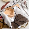 Anna-Kaci Women's Abstract Art Satin Square Scarf with Braided Border Trim 35.5x35.5in - 3 of 4