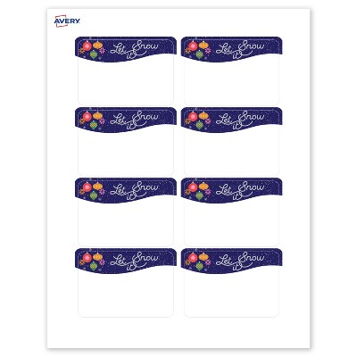 Avery Name Badges, 2-1/3" x 3-3/8", Silver-Snowflakes, Matte, 80ct